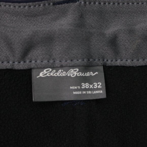 Eddie Bauer Pants Mens 38x32 Blue Fleece Lined Tech Nylon Stretch Cargo Pocket - Picture 11 of 14